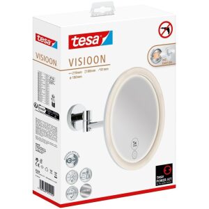 Tesa® VISIOON LED kosmetické zrkadlo s otočným ramenom chróm