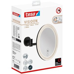 Tesa® VISIOON LED kosmetické zrkadlo s otočným ramenom čierne