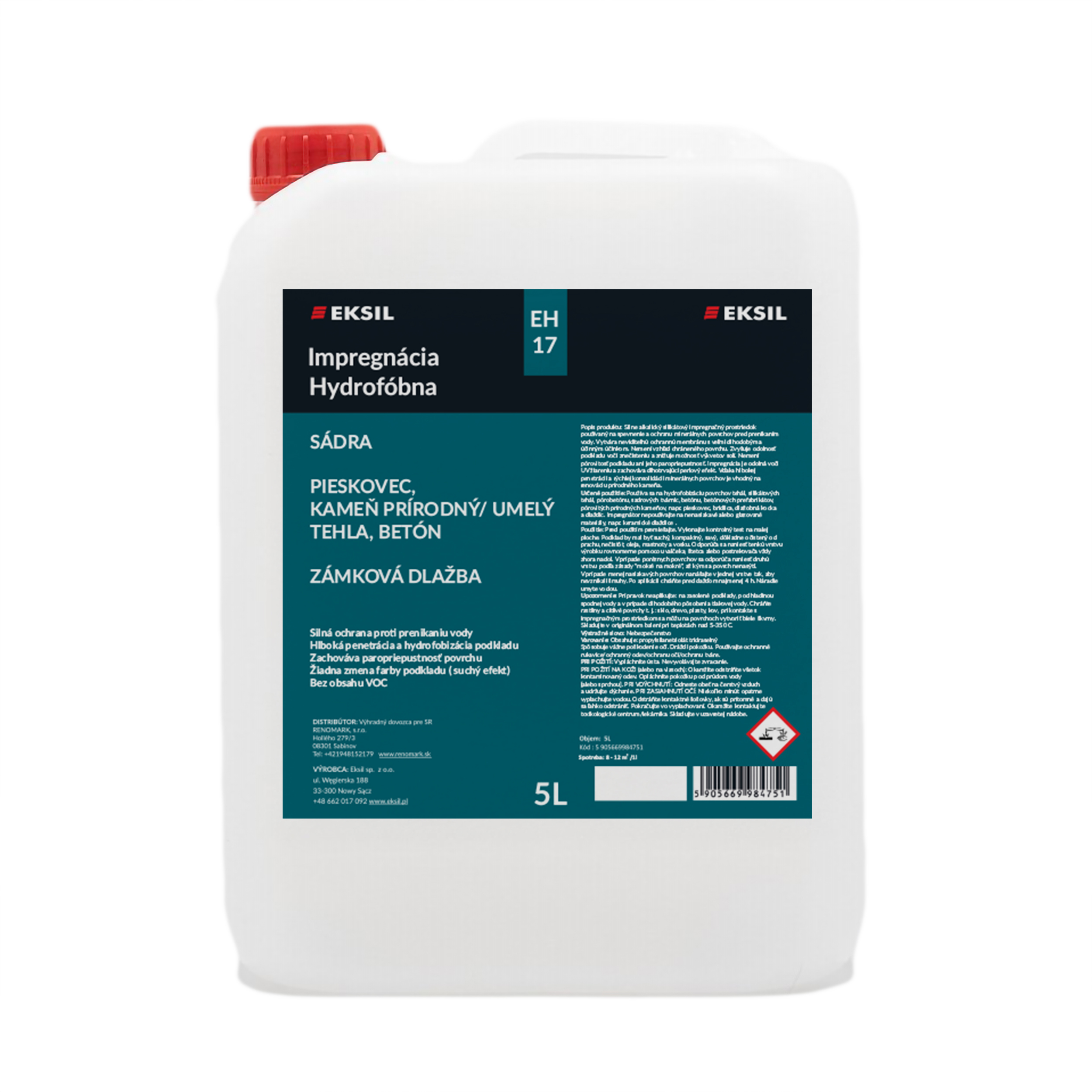 EKSIL EH17 Hydrofóbna impregnácia 2l EKSIL EH17 Hydrofóbna impregnácia 2l