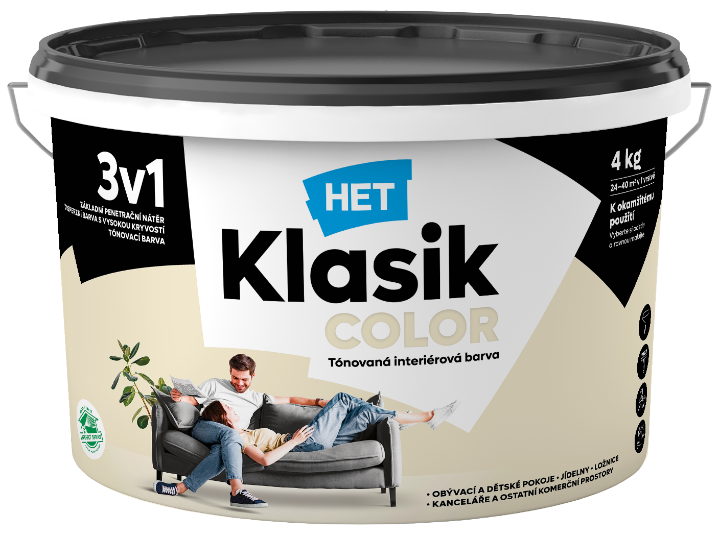 Klasik COLOR 0017 biely smotanový 4kg new