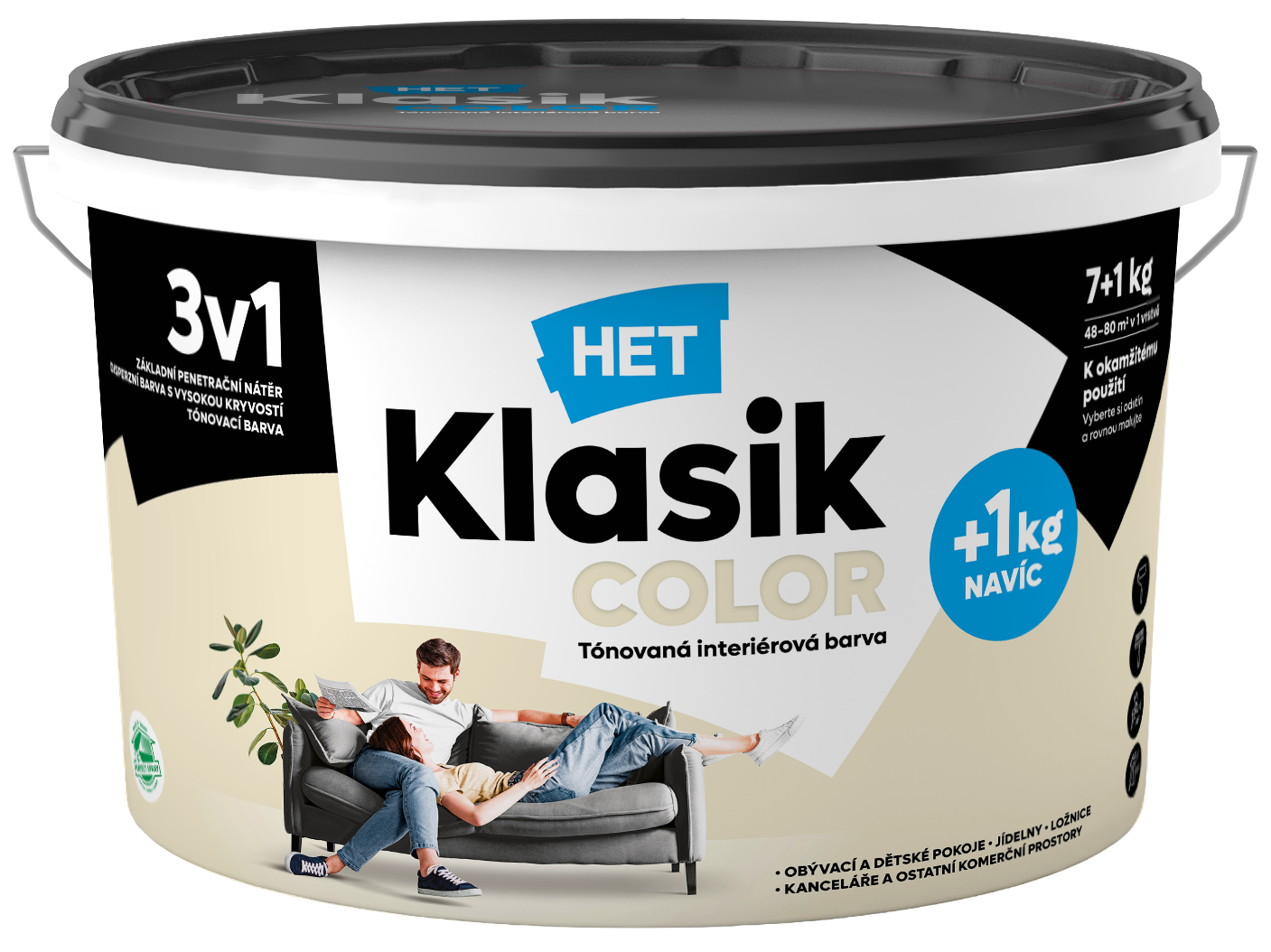 Klasik COLOR 0017 biely smotanový 7+1kg new