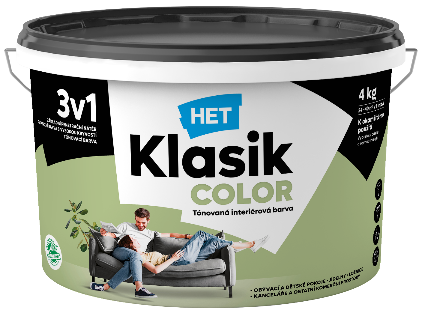 Klasik COLOR 0558 zelený olivový 4kg new Klasik COLOR 0558 zelený olivový 4kg new