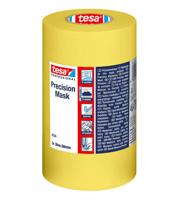 tesa® 4334 Maskovacia páska PRECISION Mask 3x30m:38mm žltá