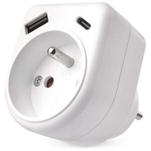 Zásuvka rozbočovacia 1xUSB-A + 1xUSB-C