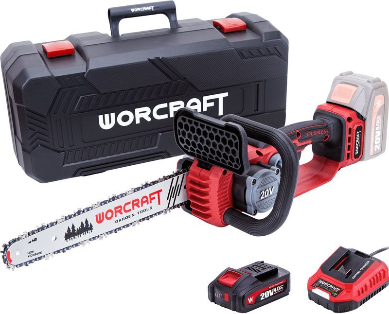 Píla Worcraft CGC-S20LiBDM bezuhliková reťazová 20V Li-ion 26ml nádrž na olej 12` reťaz SET v kufríku