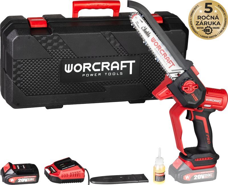 Píla Worcraft CHS-S20LiBDM ShareSYS bezuhliková 20V Li-ion, 8` reťaz mini reťazová, SET v kufri