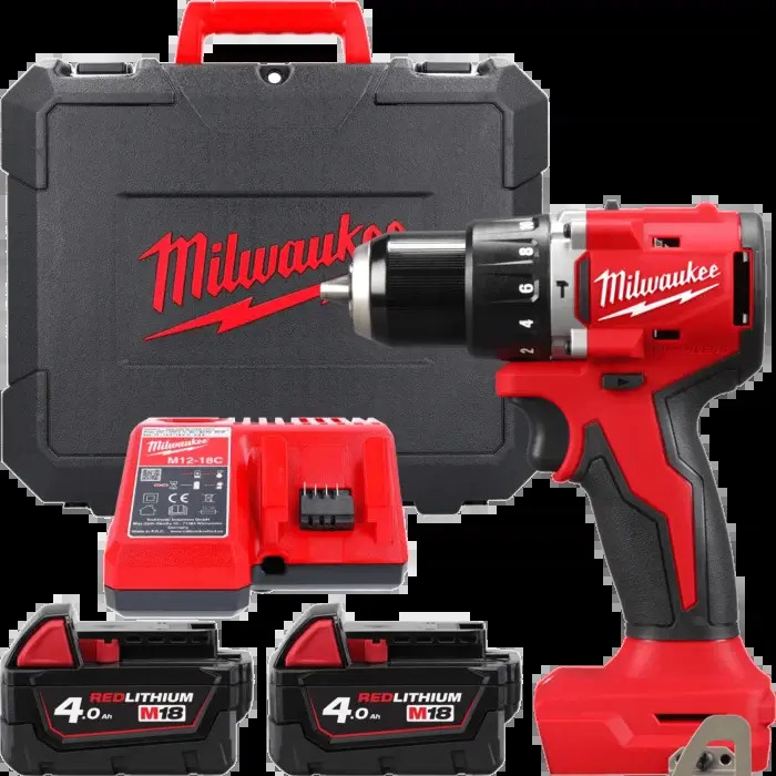 Milwaukee Aku príklepová vŕtačka M18 BLPDRC-402C 2x4.0Ah
