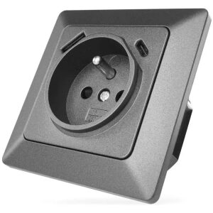 Zásuvka s USB A+C 3A fast charge antracit