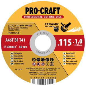 Kotúč rezný Procraft s keramickým zrnom YCD75x1.6