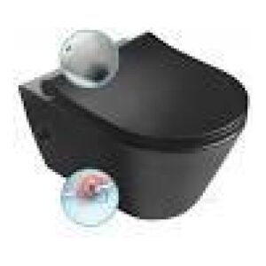Misa WC závesná Rimless Avva 35.5x53cm integrovaná batéria a bidetová sprška čierna matná