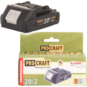 Batéria akumulátorová Procraft 20V Li-ion 2000mAh 20/2A