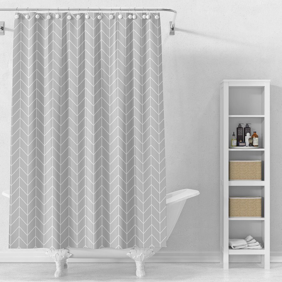 Záves sprchový 180x180cm PEVA šedý geometria ZV032